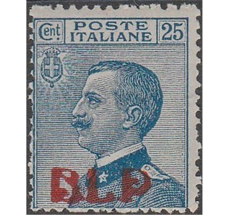 Italia 1921 - Michetti 25 c. azzurro con sovrastampa litografica "B.L.P." del I tipo Cat. € 1400 (**)