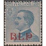 Italia 1921 - B.L.P. tipo Michetti 25 c. azzurro con sovrastampa "BLP" del I tipo Cat. € 560 (*)
