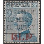 Italia 1921 - B.L.P. Michetti 25 c. azzurro con sovr. "BLP" rossa del I tipo Cert.: Italia Colleziona. Cat. € 450 (U)