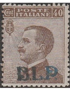 Italia 1921 - B.L.P. tipo Michetti 40 c. bruno con sovrastampa "BLP" del I tipo Cat. € 550 (**)