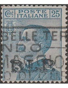 Italia 1922-23 - B.L.P. tipo Michetti 25 c. azzurro con sovrastampa litografica "BLP" del II tipo Cat. € 250 (U)