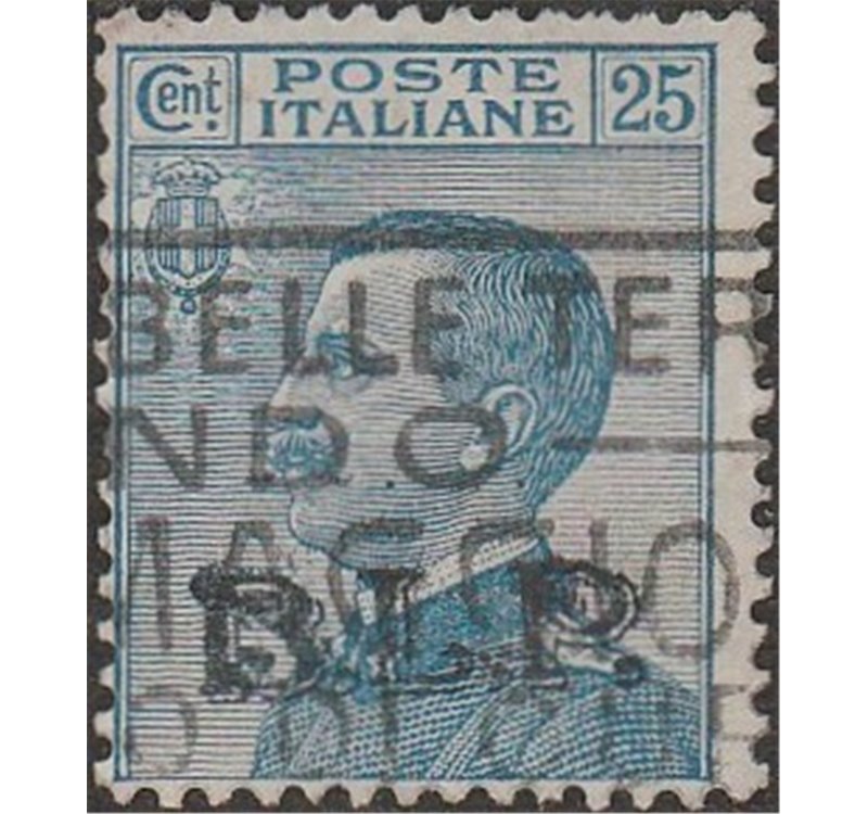 Italia 1922-23 - B.L.P. tipo Michetti 25 c. azzurro con sovrastampa litografica "BLP" del II tipo Cat. € 250 (U)
