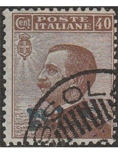 Italia 1922-23 B.L.P. Tipo Michetti 40 c. bruno con sovrastampa litografica "BLP" del II tipo Cat. € 250 (U)