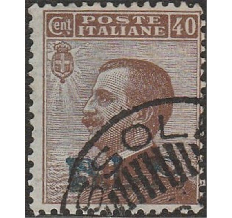 Italia 1922-23 B.L.P. Tipo Michetti 40 c. bruno con sovrastampa litografica "BLP" del II tipo Cat. € 250 (U)