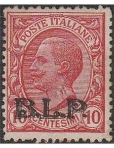 Italia 1923 -B.L.P.  Tipo Leoni 10 c. rosa con sovrastampa "BLP" del III tipo Cat. € 400 (**)