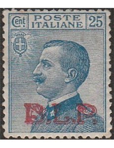 Italia 1923 - B.L.P. tipo Michetti 25 c. azzurro con sovrastampa "BLP" del III tipo Cat. € 1375 (**)