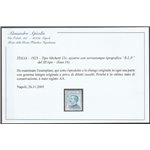 Italia 1923 - B.L.P. tipo Michetti 25 c. azzurro con sovrastampa "BLP" del III tipo Cat. € 1375 (**)