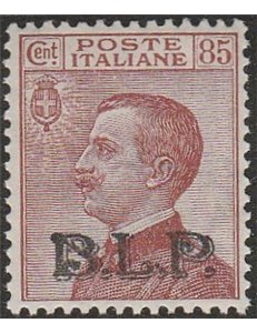 Italia 1923 - B.L.P. tipo Michetti 85 c. Bruno Rosso con sovrastampa "BLP" del III tipo Cat. € 1375 (**)