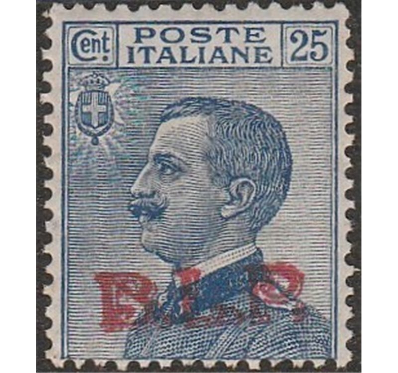 Italia 1923 - B.L.P.  Tipo Michetti 25 c. azzurro con sovrastampa "BLP" del III tipo Cat. € 1375 (**)