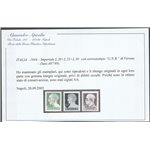 Italia 1944 - Repubblica Sociale Imperiale, la serie con sovrastampa "G.N.R." di Verona. Cat. € 7000 (**)
