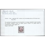 Italia 1944 - Repubblica Sociale Imperiale L. 50 Violetto con sovrastampa di Verona in rosso Cat. € 260 (*)