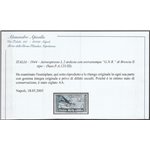 Italia 1944 - Repubblica Sociale Aeroespresso del 1934 L. 2 ardesia con sovr. "G.N.R." di Brescia II tipo Cat. € 2700 (**)