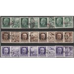 Italia 1944 - R.S.I. Propaganda di guerra del 1942, la serie con Sovr. di  Brescia "G.N.R." del II tipo Cat. € 1100 (U)