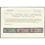Italia 1944 - R.S.I. Pacchi del regno del 1927-32 con sovrastampa "REP. SOC. ITALIANA" e fascetto Cat. € 3750 (**)