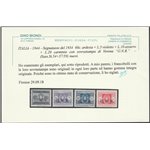 Italia 1944 - R.S.I. Segnatasse d'Italia del 1934 con sovr. "G.N.R." di Verona. Cat. € 4000 (**)