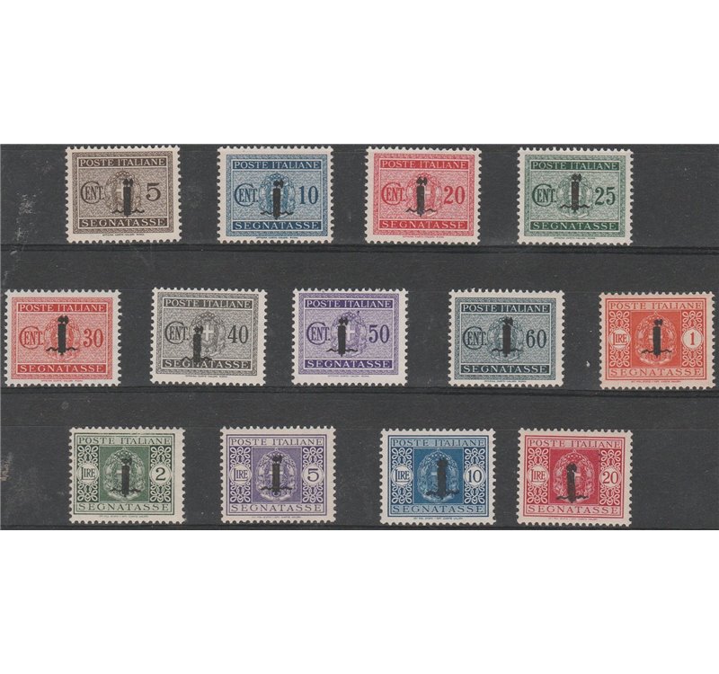 Italia 1944 - R.S.I. Segnatasse d'Italia del 1934 con sovrastampa fascetto Cat. € 1150 (**)