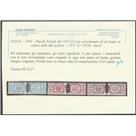 Italia 1945 - R.S.I. Pacchi del Regno del 1927-32 con sovrastampa di un fregio tra le due sezioni Cat. € 450 (**)