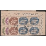 Italia 1945 - Luogotenenza CORALIT Serie "Leone di San Marco" in quartina con ann. di Brescia dell'ult. giorno Cat. € 6000 (U)
