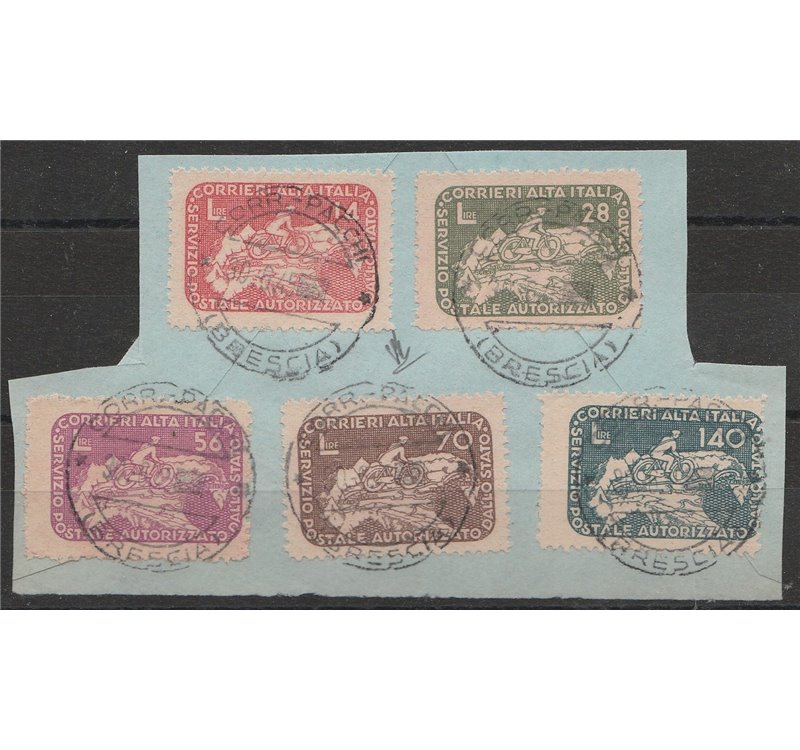 Italia 30/06/1945 - Luogotenenza CORALIT Serie "Ciclista" annulli dell'ultimo giorno di validità Cat. € 1500 (U)
