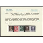 Italia 1943 - Emissioni Locali F.lli di Regno con sovr. " Italia Repubblicana Fascista Base Atlantica" Cat. € 825 (**)