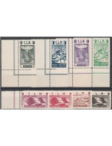 Italia 1944 - Emissioni C.L.N. Aosta Soggetti vari, la serie. Cat. € 125 (**)