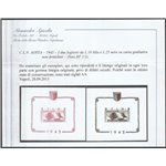 Italia 1945 - C.L.N. Aosta I due foglietti da L. 10 circa e L. 25 nero su carta giallastra, non dentellati Cat. € 1500 (**)