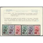 1945 - C.L.N. Aosta Emissioni di Propaganda Fratelli Bandiera, con le sovr. in italiano e francese Cat. CEI € 12000 (**)