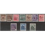 1945 - C.L.N. Savona Monumenti Distrutti, la serie con sovr. "C.L.N Savona" Cert.: Biondi. Cat. €1150 (**)