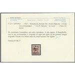 Italia 1945 - Savona Tamburino 30 c. fil. corona con sovr. "C.L.N. Savona" Cat. € 7000 (**)
