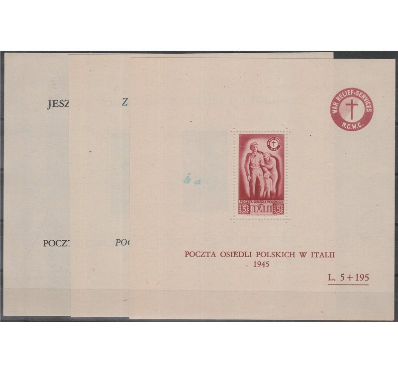 1946 - Soccorso di Guerra, I tre foglietti Cert.: Italia Colleziona. Cat. € 900 (**)