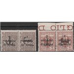 1918-19 - Trentino Varietà Bolzano 1 F.lli di Trento e Trieste, coppie del 1 c. e 2 c. Cert.: Biondi  Cat. € 360 (**)