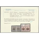 1918-19 - Trentino Varietà Bolzano 1 F.lli di Trento e Trieste, coppie del 1 c. e 2 c. Cert.: Biondi  Cat. € 360 (**)