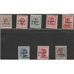 1918-19 - Trentino Bolzano 1F.lli di Trento e Trieste con sovr. di una "T" rossa, la serie. Cat. € 787,50 (**)