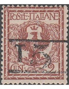 1918-19 - Trentino Bolzano 3 Floreale 2 c. rosso bruno con sovr. "T 5" tra due linee orizzontali in nero Cat. € 270 (**)