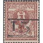 1918-19 - Trentino Bolzano 3 Floreale 2 c. rosso bruno con sovr. "T 5" tra due linee orizzontali in nero Cat. € 270 (**)