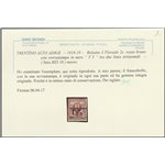 1918-19 - Trentino Bolzano 3 Floreale 2 c. rosso bruno con sovr. "T 5" tra due linee orizzontali in nero Cat. € 270 (**)
