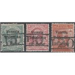 1918-19 - Trentino Bolzano 3 Serie di Venezia Tridentina con sovr. dei nuovi valori "T 5, T 10, T 20"  Cat. € 680 (*)