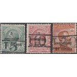 1918-19 - Trentino Bolzano 3 F.lli di Trento e Trieste 5 c. 10 c. 20 c. con sovr. dei nuovi valori Cat. € 680 (*)