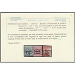 1918-19 - Trentino Bolzano 3 F.lli di Trento e Trieste 5 c. 10 c. 20 c. con sovr. dei nuovi valori Cat. € 680 (*)