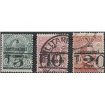 1918-19 Trentino Bolzano 3 F.lli di Trento e Trieste 5 c. 10 c. 20 c. con sovr. dei nuovi valori Cat. € 820 (U)