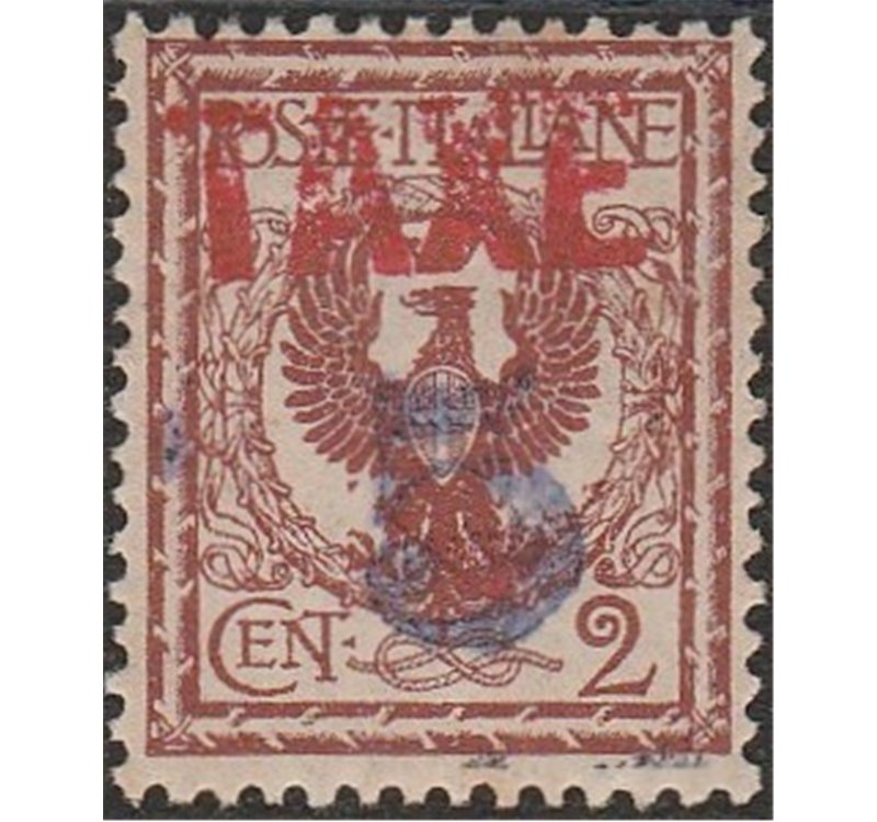 1919 - Trentino Bolzano 3 Floreale 2 c. con sovr. "TAXE" in rosso e "5" in violetto Cat. € 330 (**)
