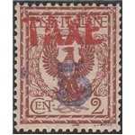 1919 - Trentino Bolzano 3 Floreale 2 c. con sovr. "TAXE" in rosso e "5" in violetto Cat. € 330 (**)