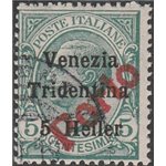 1919 - Trentino Bolzano 3 Venezia Tridentina 5 h. su 5 c. verde con sovr. in rosso "Porto" Cat. € 380 (U)