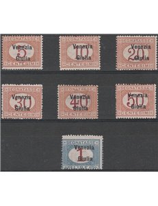 1918 - Venezia Giulia Segnatasse di Regno del 1890 - 903 con sovr. "Venezia Giulia" la serie  Cat. € 4000 (**)