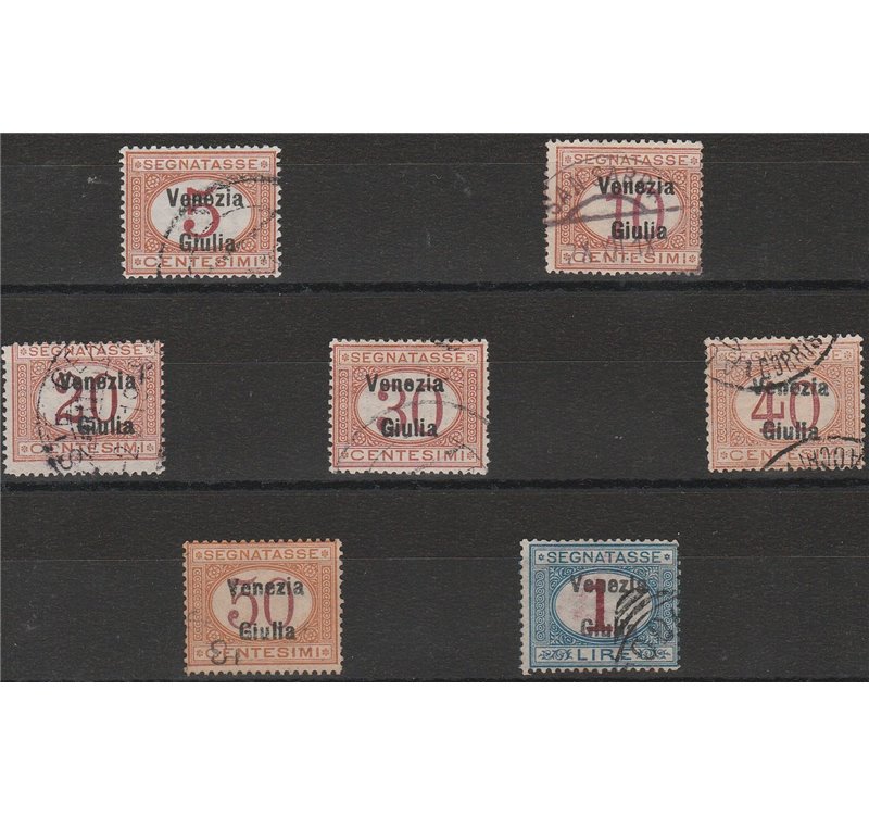1918 - Venezia Giulia Segnatasse d'Italia con sovr. in nero "Venezia Giulia" Cat. € 2000 (U)