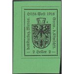 1918 - Merano Stemma comunale 2 h. verde chiaro su carta delicata semilucida, gomma giallastra. Cat. € 400 (**)