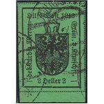 1918 - Merano 2 h. verde II tipo Cat. € 325 (U)