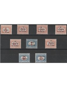1919 - Terre Redente Trento e Trieste Segnatasse di Regno con sovr. del nuovo valore in corone Cat. € 1500 (**)