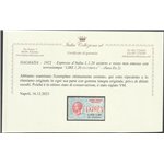 1922 - Dalmazia Espresso d'Italia con sovr. " LIRE 1,20 DI CORONA" non emesso. Cat. € 3000 (**)