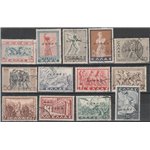 1941 - Occ. Mil. Italiana Corfù Francobolli di Grecia, Serie  sovr. in nero "CORFU" Cert.: Biondi. Cat. € 925 (U)